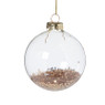 Kerstbal glas met gouden glitters - transparant/goudkleurig